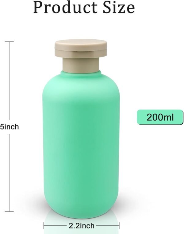 Squeeze Bottles for Liquild 6.7oz/200ml Travel Shampoo and Conditioner Bottles for Toiletries Plastic Bottles with Flip Cap Refillable Lotion Container 2 Pcs - Image 2