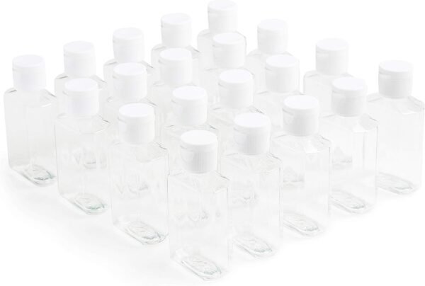 | Clear, Refillable Flip-Top Bottles | BPA/Paraben-Free, 2 fl oz (60 mL) — Set of 20